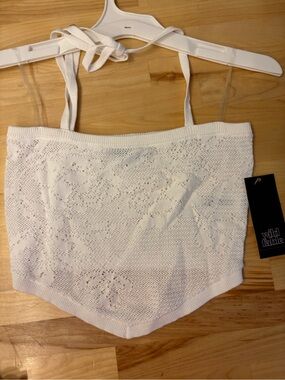 wild fable White Lace Halter Crop Top